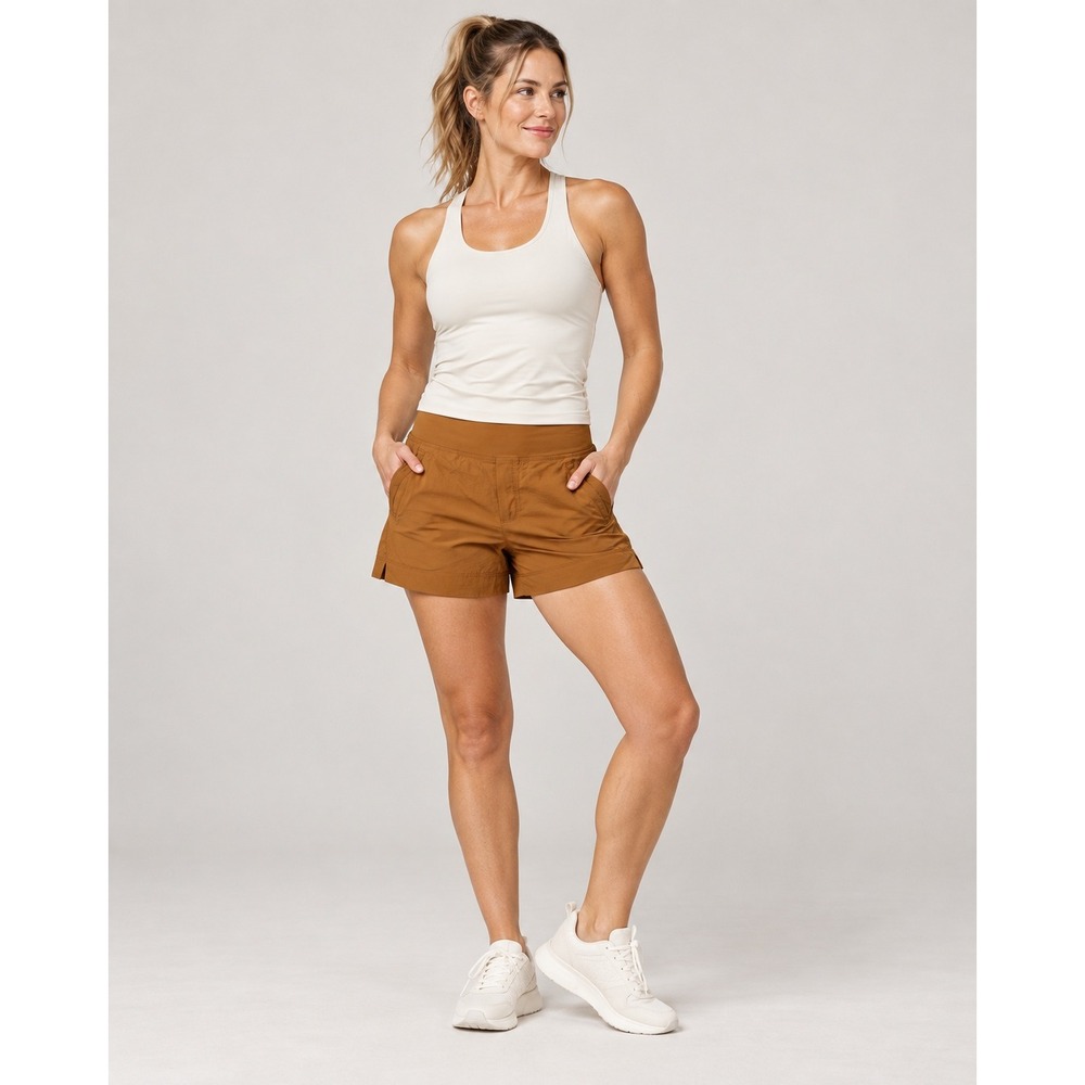 Athleta Women's Size 8 Trekkie North Cognac Brown Orange Rust Hiking Shorts